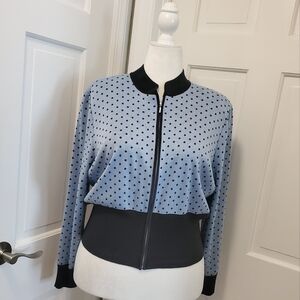 POLKA Dot Knit Zip close cardigan size XLarge